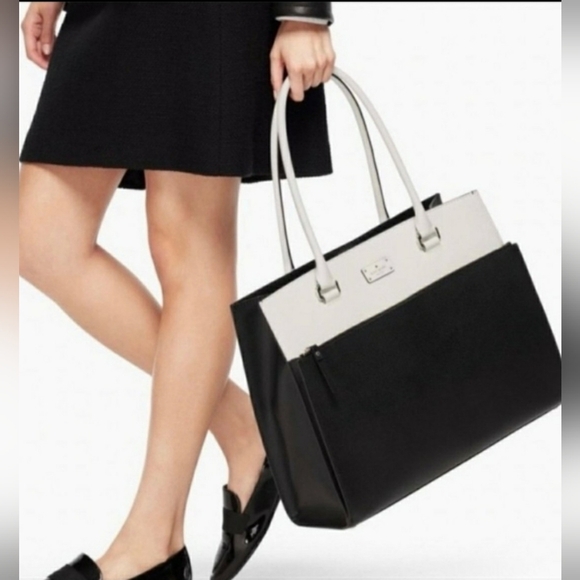 kate spade Handbags - Kate spade new york Grove Street Women's Large Satchel Bag Black/White